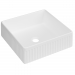 Vannitoa kraanikauss Invena Glamour, keraamiline, 36 cm x 36 cm x 12 cm, valge