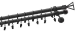 Kardinapuu komplekt Olimp Verdi, 150 cm, &Oslash; 19 mm, must v.