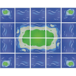 Konstruktor, alusplaat Island, 20 tk, sinine/roheline