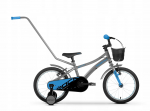 Lisaratastega laste jalgratas, laste Tabou Rocket Lite, sinine v./hall v., 14"