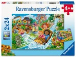 Pusle 2in1 Ravensburger Amusement Park Fun, 18 cm x 26 cm, 48 tk, mitmev&auml;rviline