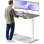 Arvutilaud reguleeritava k&otilde;rgusega Desktronic HomeOne, 140 cm x 70 cm, 72 - 122 cm, valge v./roheline v.