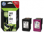 Tindiprinteri kassett HP 302, sinine v./must v./punane v.