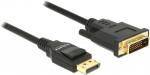 Juhe Delock Displayport 1.2 male, DVI 24+1 male, 3 m, must v.