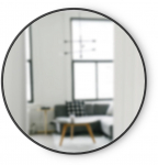 Peegel Umbra Hub, rippuv, 94 cm x 94 cm, must v.