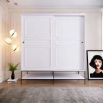 Riidekapp Kalune Design Martin 190, valge v./must v., 190 cm x 57 cm x 200 cm