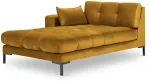 Diivan Micadoni Home Mamaia Velvet Chaise Longue, kollane v., vasak, 185 x 102 cm x 75 cm