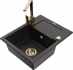 K&ouml;&ouml;givalamu Mexen Enzo 6506571005-75+670300-50+66911-50, graniit, 57 cm x 46 cm x 17.4 cm, kuldne/must