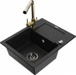 K&ouml;&ouml;givalamu Mexen Enzo 6506571005-77+671600-50+66911-70, graniit, 57 cm x 46 cm x 17.4 cm, kuldne/must