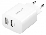 Adapter Intenso W24AA, 2 x USB A, valge v., 24 W