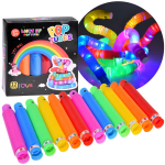 Anduritoru komplekt Light Up Pop Pipes, 19 cm, mitmev&auml;rviline, 12 tk