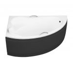 Vann, nurgaga Besco Ada, 90 cm x 140 cm x 57.5 cm, vasakpoolne, valge/must
