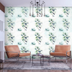 Fototapeet Artgeist Mint Nature - Uniform Pattern In Floral Motif With Green Leaves, 70 cm x 100 cm