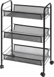 Ratastega riiul Leobert Mobile Kitchen Shelf On Wheels, must v., 45 cm x 27.5 cm x 63.5 cm