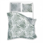 Voodipesukomplekt PIA-08, valge/roheline/hall, 200 x 220 cm