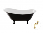 Vann, teisaldatav Besco Otylia B&W, 160 cm x 77 cm x 69.5 cm, ovaalne, kuldne/valge