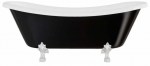 Vann, teisaldatav Besco Amelia B&W, 190 cm x 77 cm x 69 cm, ovaalne, valge/must
