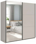 Riidekapp Tetrix, beež v., 183 cm x 60 cm x 195.5 cm, peegliga