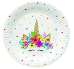 &Uuml;hekordne taldrik Paw Decor Collection Unicorn Party, &Oslash; 23 cm, 8 tk