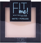 Kompaktne pulber Maybelline Fit Me Matte + Poreless, 105 natural, 9 g