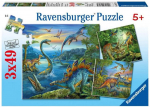 Pusle 3in1 Ravensburger Dinosaurs 093175, 18 cm x 18 cm, 147 tk, mitmev&auml;rviline
