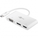Adapter Goobay USB-C to VGA +DisplayPort + HDMI USB-C male, VGA, DisplayPort, HDMI female, valge