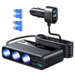 Auto laadija Joyroom JR-CL06, 5 x USB/3x Lighter socket, must v., 154 W