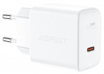 Telefoni laadija AceFast A21 USB-C QC3.0, USB-C, valge v., 30 W