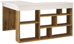 Nurga kirjutuslaud Kalune Design CT5 AW, 129 cm x 120 cm, 72 cm, valge v./m&auml;nd v.