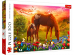 Pusle Trefl Horses On The Meadow 876187, 34 cm x 48 cm, 500 tk, mitmev&auml;rviline