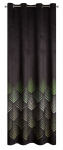 &Ouml;&ouml;kardin ZKIX-03, must/roheline, 140 cm x 250 cm