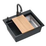 Valamu Quadron Kurt 110, graniit, 59 cm x 50 cm x 21.5 cm, must