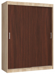 Riidekapp Akord, p&auml;hklipuu v./sonoma tamm v./tumepruun v., 60 cm x 150 cm x 200 cm