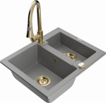 K&ouml;&ouml;givalamu koos kraaniga Mexen Carlos Elia, graniit, 58.2 cm x 47.5 cm x 17.7 cm, kuldne/hall