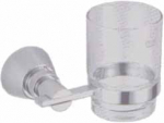 Vannitoa klaas ja hoidik Flory AK84284C, kroomi/l&auml;bipaistev
