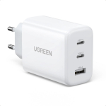 Telefoni laadija Ugreen CD275, 2 x USB Type-C/USB A, valge v., 65 W