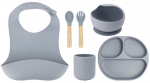N&otilde;ude komplekt Momi Ami AKCE00044, 6+ kuud, puit/silikoon, hall