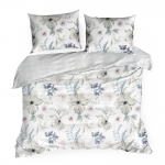 Voodipesukomplekt PTE-150, valge v./roheline v./hall v., 70 x 80 cm, 200 x 220 cm