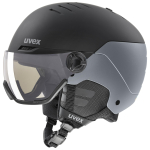 Suusakiivri ja prillide komplekt Uvex Wanted Visor Pro V, must v./hall v., 58-61 cm