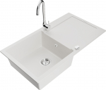 K&ouml;&ouml;givalamu koos kraaniga Mexen Leo, vaik/graniit, 90 cm x 50 cm x 19 cm, valge