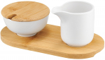Suhkrutoosi ja piimakannu komplekt Ambition Natural, pruun v./valge v.