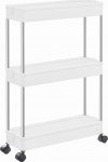 Ratastega riiul Leobert Cabinet On Wheels, valge v., 40 cm x 13.5 cm x 60 cm
