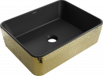 Vannitoa kraanikauss Mexen Catia, keraamiline, 48 cm x 37 cm x 10.5 cm, kuldne/must