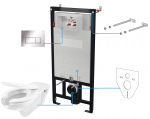 Seinapealse WC-poti komplekt krohvialune Deante Vital, 68 cm x 36.8 cm