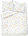 Voodipesukomplekt SJB-655, sinine v./valge v./kollane v., 70 x 80 cm, 160 x 200 cm, 3 tk