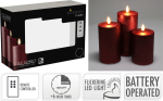 LED k&uuml;&uuml;nalde komplekt, 19 cm, punane v., 3 tk