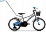 Lisaratastega laste jalgratas, laste Tabou Rocket Lite, sinine v./hall v., 16"