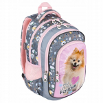 Kooli seljakott St.Majewski My Little Friend Sweet Pomeranian, roosa v./hall v., 40 cm x 28 cm x 18 cm