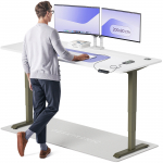 Arvutilaud reguleeritava k&otilde;rgusega Desktronic HomePro, 200 cm x 80 cm, 63 - 128 cm, valge v./roheline v.