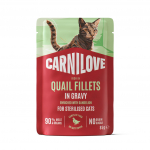 Kassi m&auml;rgtoit Carnilove Quail Fillets In Gravy, 0.085 kg